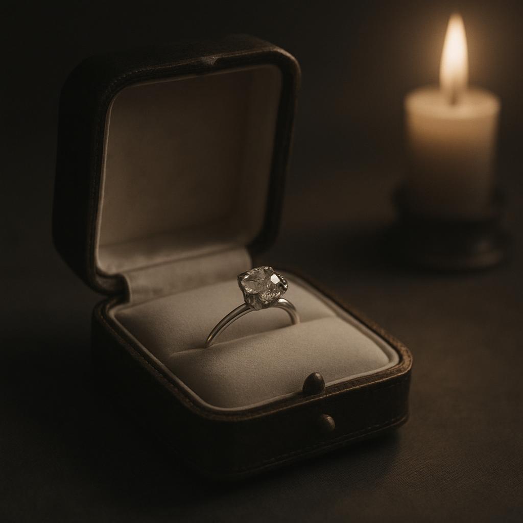 Ring in a box to propose marriage
